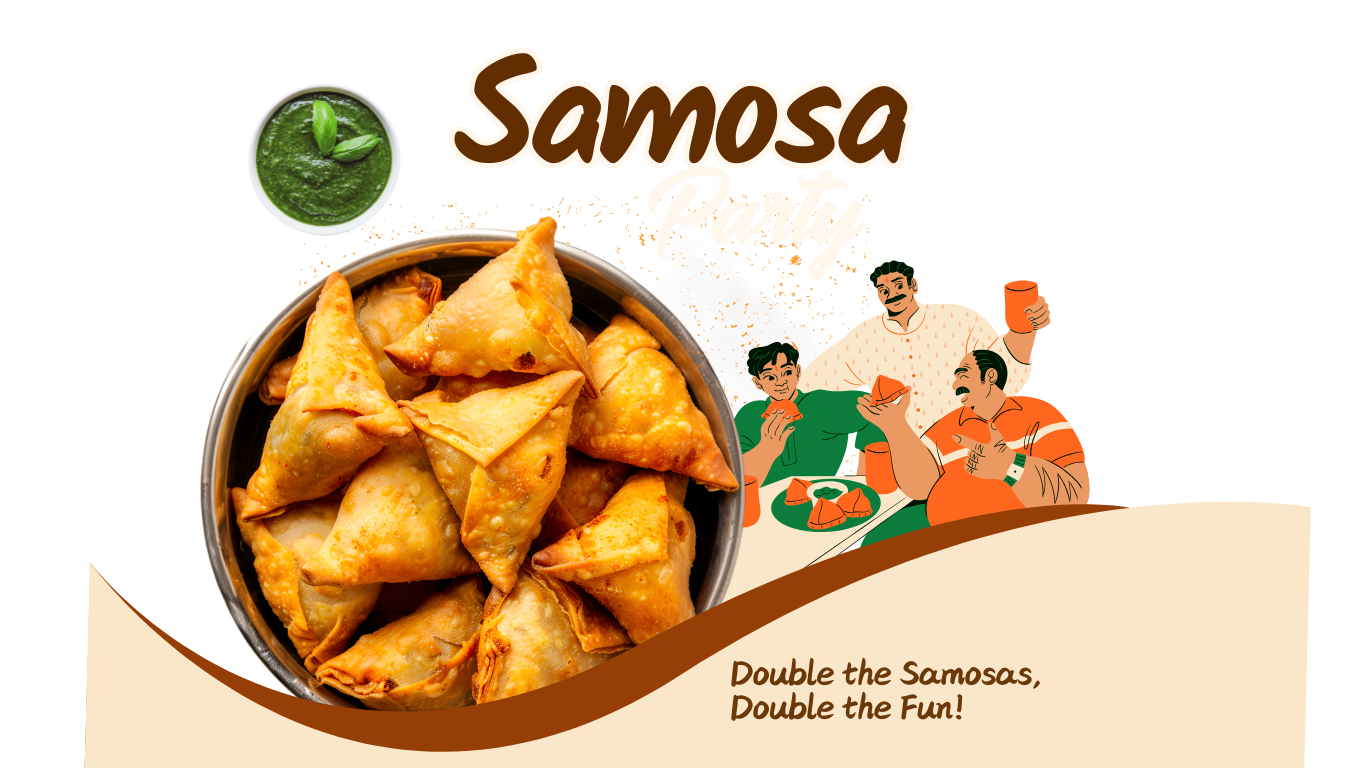 Green and Orange Samosa Restaurant Instagram Post (Website)